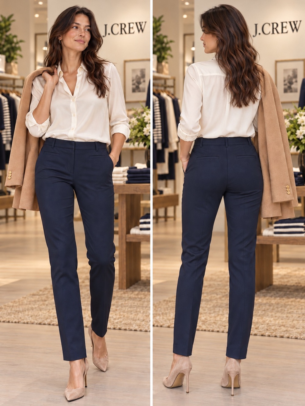 J.Crew Mercantile Slim Lexie Navy Pants Size 8R NWT
